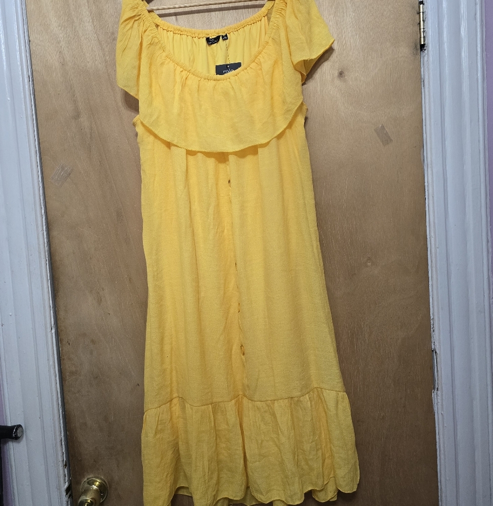 Yellow Off-Shoulder Dress plus size 3x